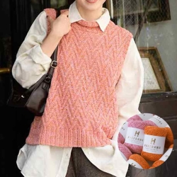 Orange zigzag vest set